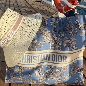 NEW Dior Large Dioriviera Tote Bag Palm Trees & Butterflies